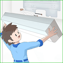 エアコンの取り付け・取り外しのイメージイラスト