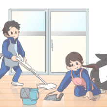 ベランダ・庭の不用品処分のイメージイラスト